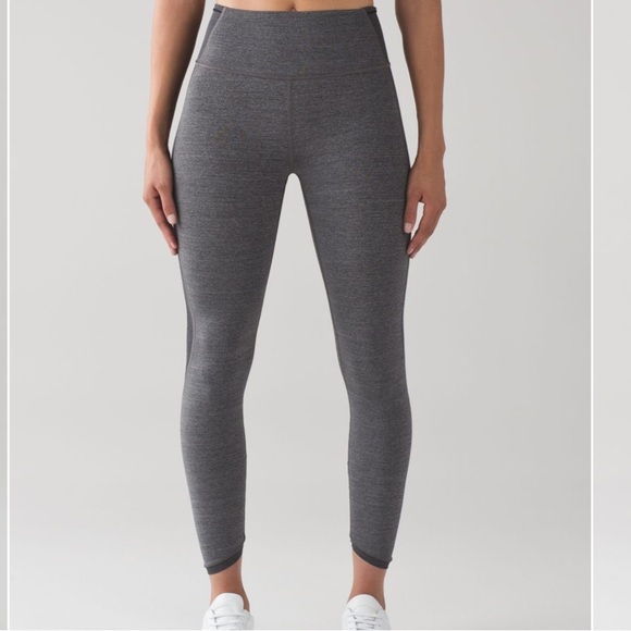 LULULEMON featherlight tight 7/8 legging heathered black size 6 - Picture 3 of 7